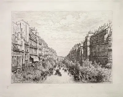 Бульвар Монмартр by Максим Лаллан, 1884 — digital art print download