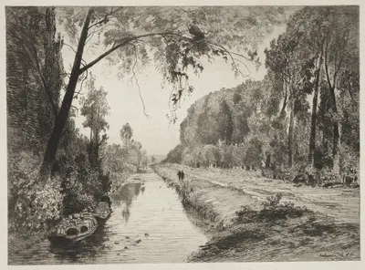 Канал у моста Сент-Максенс by Максим Лаллан, c. 1878 — digital art print download