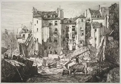 Снос для открытия улицы Дез Эколь by Максим Лаллан, 1862 — digital art print download