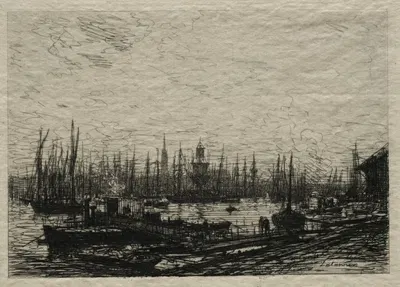 В бордосском порту by Максим Лаллан, 1869 — digital art print download