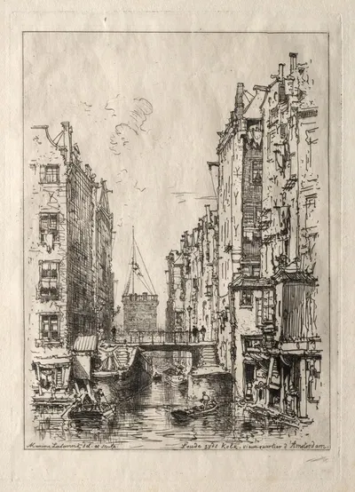 Старый квартал Амстердама by Максим Лаллан, 1881 — digital art print download