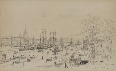 Порт Руана by Максим Лаллан, 1884 — digital art print download