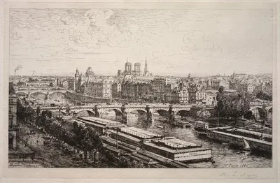Вид с Лувра by Максим Лаллан, 1882 — digital art print download