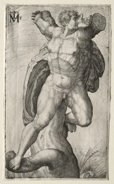 Crucified Man by Melchior Lorck, 1550 — digital art print download