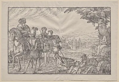 Le pere mort et ses trois fils by Melchior Lorck, 1551 — digital art print download