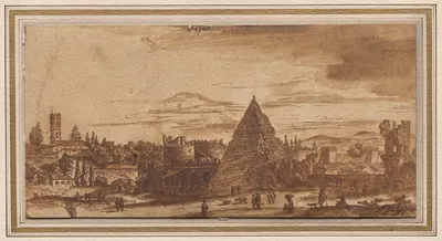 The Pyramid of Cestius, Rome by Michiel van Overbeek — digital art print download