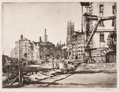 Leeds Warehouses by Мюрхед Бон, 1905 — digital art print download