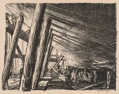 На Клайде, 1917-1918; Строительство парома для поездов через Ла-Манш by Мюрхед Бон, 1917–1918 — digital art print download