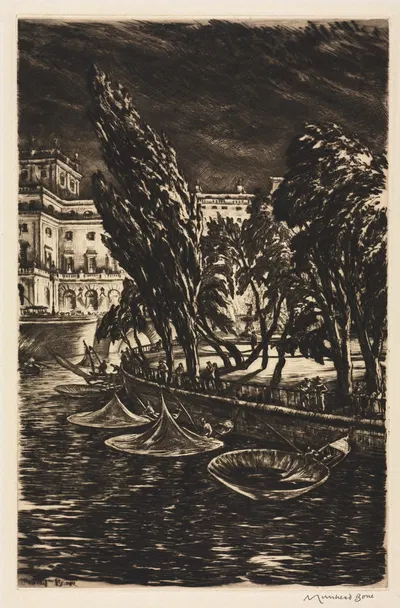 Ветреная ночь, Стокгольм by Мюрхед Бон, 1935 — digital art print download