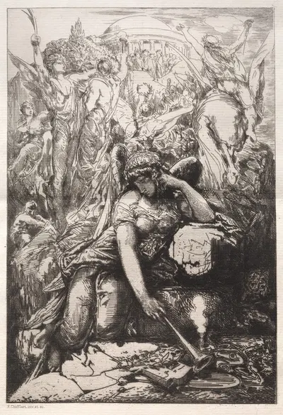 Melancholy by Франсуа-Николя Шиффлар, 1877 — digital art print download