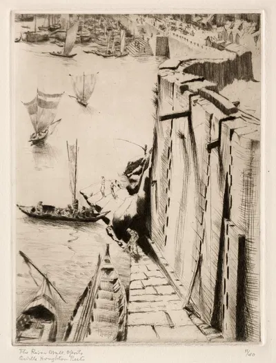 River Wall, Oporto by Orville Houghton Peets — digital art print download