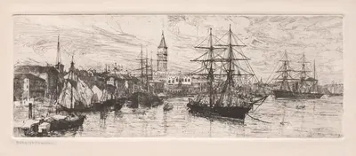 Судоходство и герцогский дворец by Отто Генри Бахер, 1888 — digital art print download