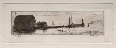 Западный пирс, Кливленд by Отто Генри Бахер, 1878 — digital art print download