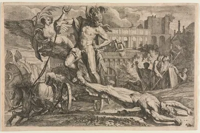 Achilles Dragging the Body of Hector by Пьетро Теста, 1648 — digital art print download