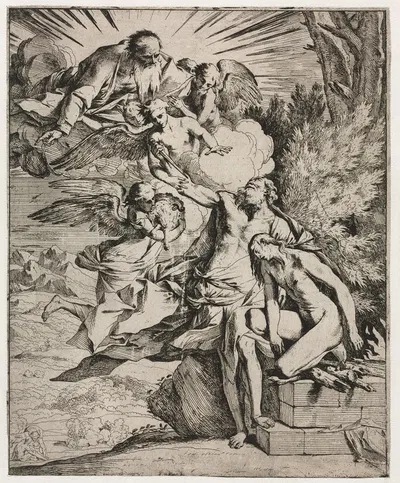 The Sacrifice of Abraham by Пьетро Теста — digital art print download