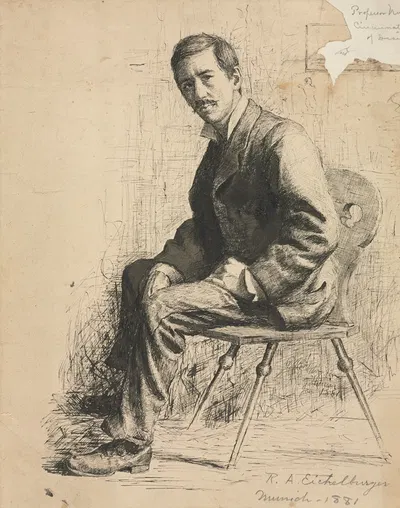 Sketch of Professor Mowotny by Robert A. Eichelberger, 1881 — digital art print download