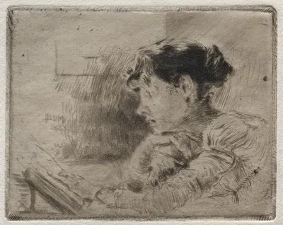 Girl Reading by Роберт Фредерик Блум, 1883 — digital art print download