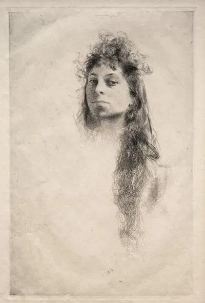 Head of a Girl by Роберт Фредерик Блум — digital art print download