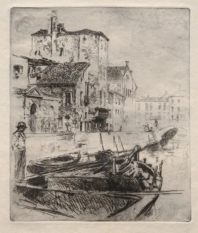 Venetian Canal and Boats, No. 8 by Роберт Фредерик Блум — digital art print download