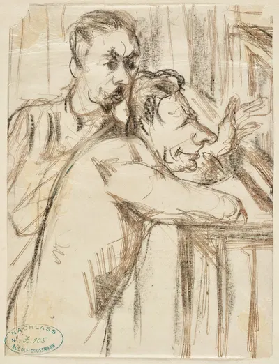 At the exhibition; Critics by Рудольф Гроссманн, 1922-1925 — digital art print download