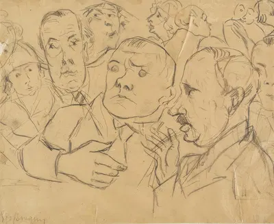 Max Beckmann in Company by Рудольф Гроссманн, 1922 — digital art print download