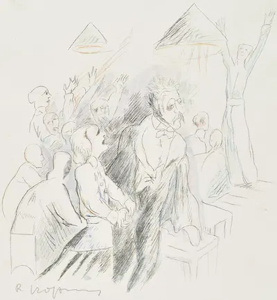 Theaterszene mit gestikulierenden Personen by Рудольф Гроссманн, 1918 — digital art print download