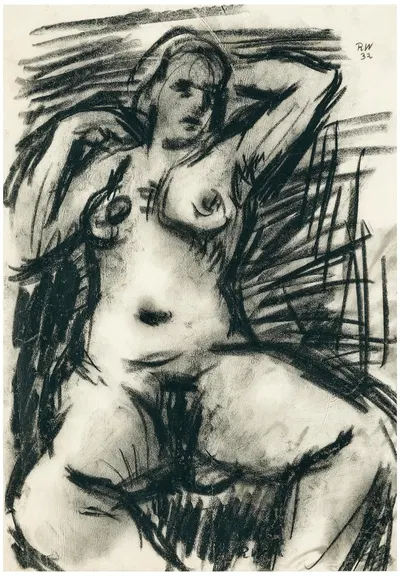 Female nude by Рудольф Ваккер, 1932 — digital art print download