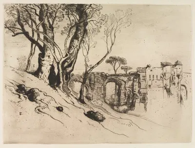 Olive Trees of the Riviera by Samuel Colman, c. 1875 — digital art print download