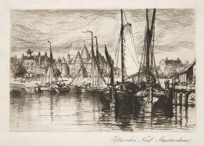 The New Market, Amsterdam by Samuel Colman — digital art print download
