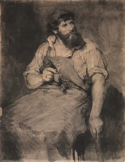 Smithy, study for 'Das Gericht' by Samuel H. Crone, c.1883 — digital art print download