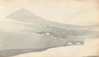 Mountainous Landscape with Bridge by Samuel Prout, 1814 — digital art print download