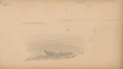 Sea Scape with Color Notations by Сэнфорд Робинсон Гиффорд, 1859 — digital art print download