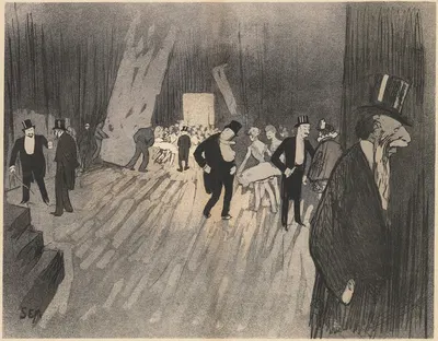 Backstage of the Ballet by Sem (Georges Gourçat), c. 1900 — digital art print download