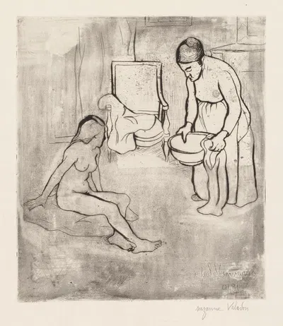 Grandmother with Louise, Nude Seated on the Floor by Сюзанна Валадон, 1910 — digital art print download