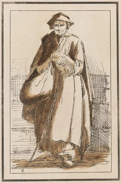 Old Woman in Cloak with Clasped Hands by Томас Баркер, 1813 — digital art print download