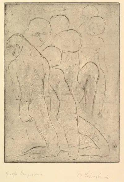 Composition (Große Komposition) by Вильгельм Лембрук, 1913 — digital art print download