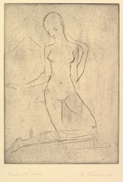 Kneeling One (Kneide, groß) by Вильгельм Лембрук, 1911 — digital art print download