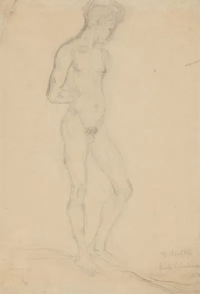Male Nude Model by Вильгельм Лембрук, 1912 — digital art print download