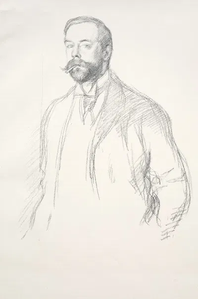 John Singer Sargent by Уильям Ротенштейн, c. 1897 — digital art print download