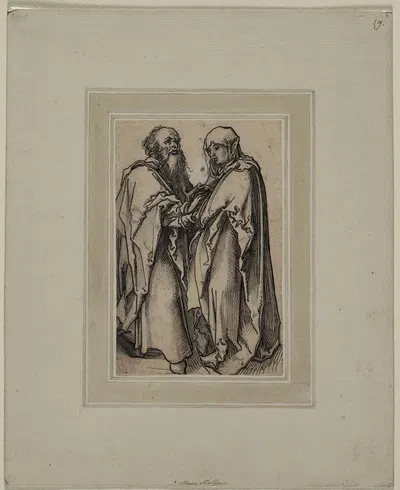 The Meeting of Joachim and Anna by Вольф Траут — digital art print download