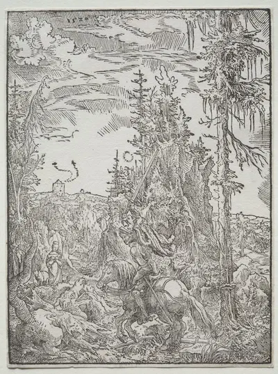 St. George and the Dragon by Wolfgang Huber, 1520 — digital art print download