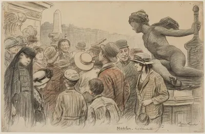 Le chant de la Madelon sur le pont Alexandre III, 7ème arrondissement by Ахилле Гранчи-Тейлор, 1913-1923 — digital art…