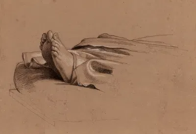 Etude de pieds pour la Mort de la Vierge by Александр-Франсуа Каминьяд, 1831-1839 — digital art print download