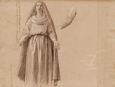 Etude pour la Mort de la Vierge by Александр-Франсуа Каминьяд, 1831-1839 — digital art print download