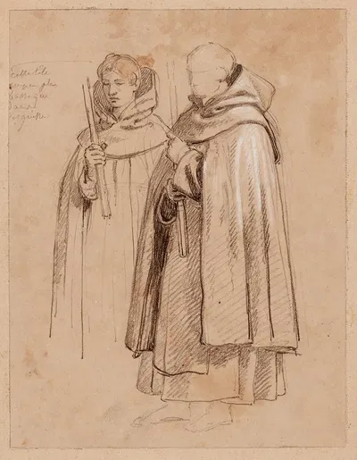 Etude pour la Mort de sainte Thérèse by Александр-Франсуа Каминьяд, 1835 — digital art print download
