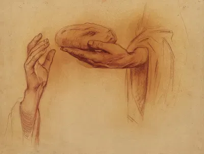 Deux mains dont l'une tenant un pain by Альфред Плозо, 1918 — digital art print download
