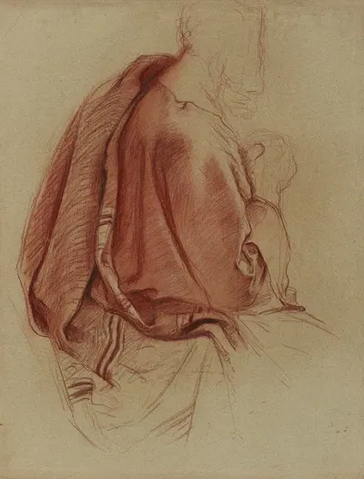 Etude de draperie buste d'homme vu de profil vers la droite by Альфред Плозо, 1918 — digital art print download