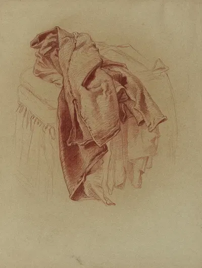 Etude de draperie vêtement posé sur un siège by Альфред Плозо, 1918 — digital art print download