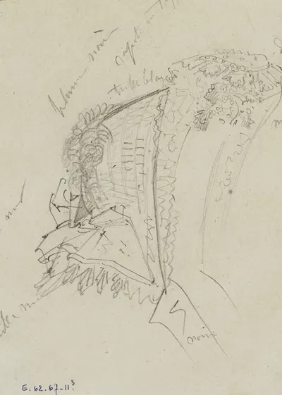 Détail de coiffe fleurie by Анаис Колен-Тудуз, 1863-1864 — digital art print download