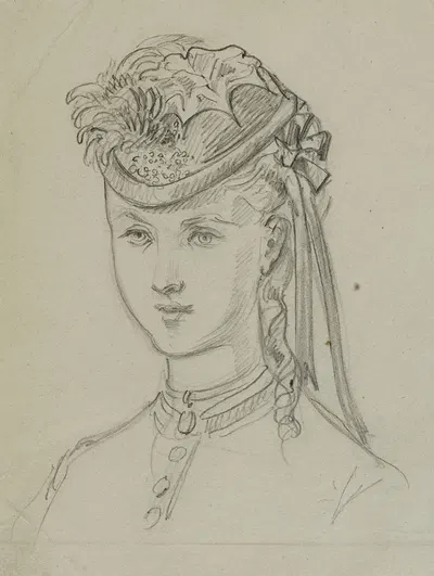 Tête féminine avec coiffe 2 by Анаис Колен-Тудуз, 1862-1872 — digital art print download